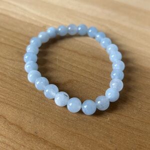 Vintage blue Celestine gemstone chakra stretchy bracelet